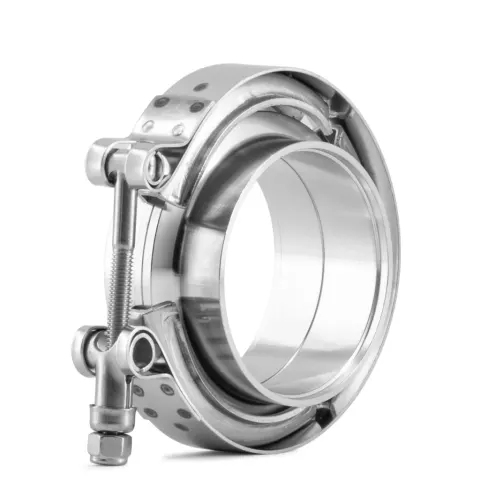 Abraçadeira em aço inox V-Band 2,5" com engate standard Bärenwald