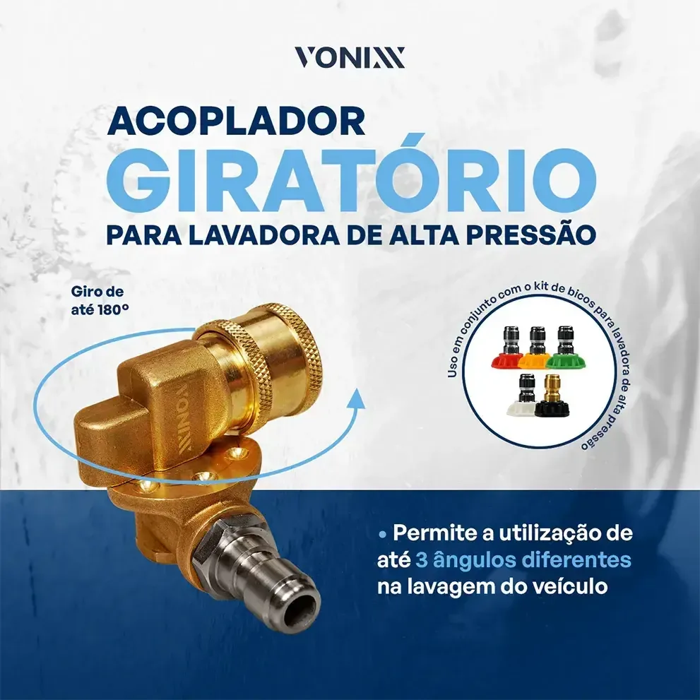 Acoplador Giratório 180° Vonixx (para lavadoras alta pressão) — foto 4