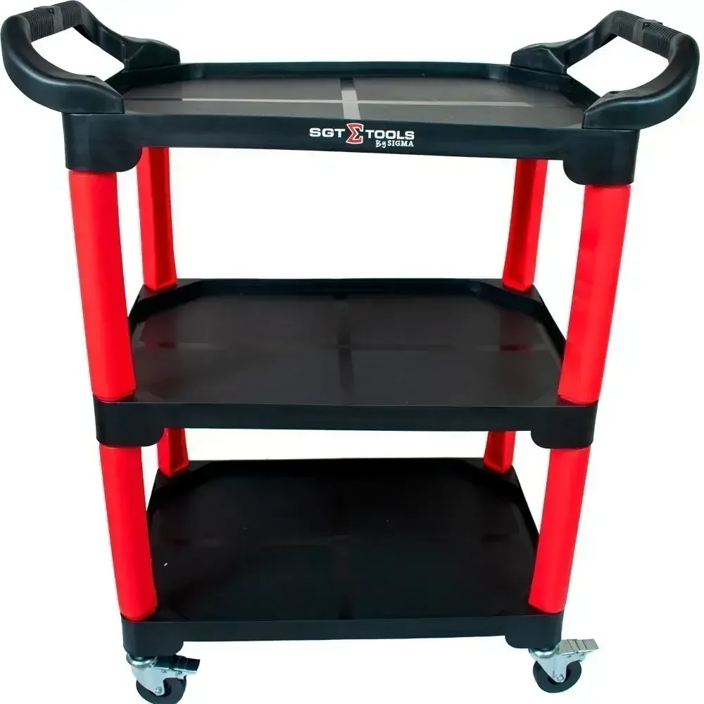 Carrinho para ferramentas 3 bandejas Sigma Tools (Vermelho)