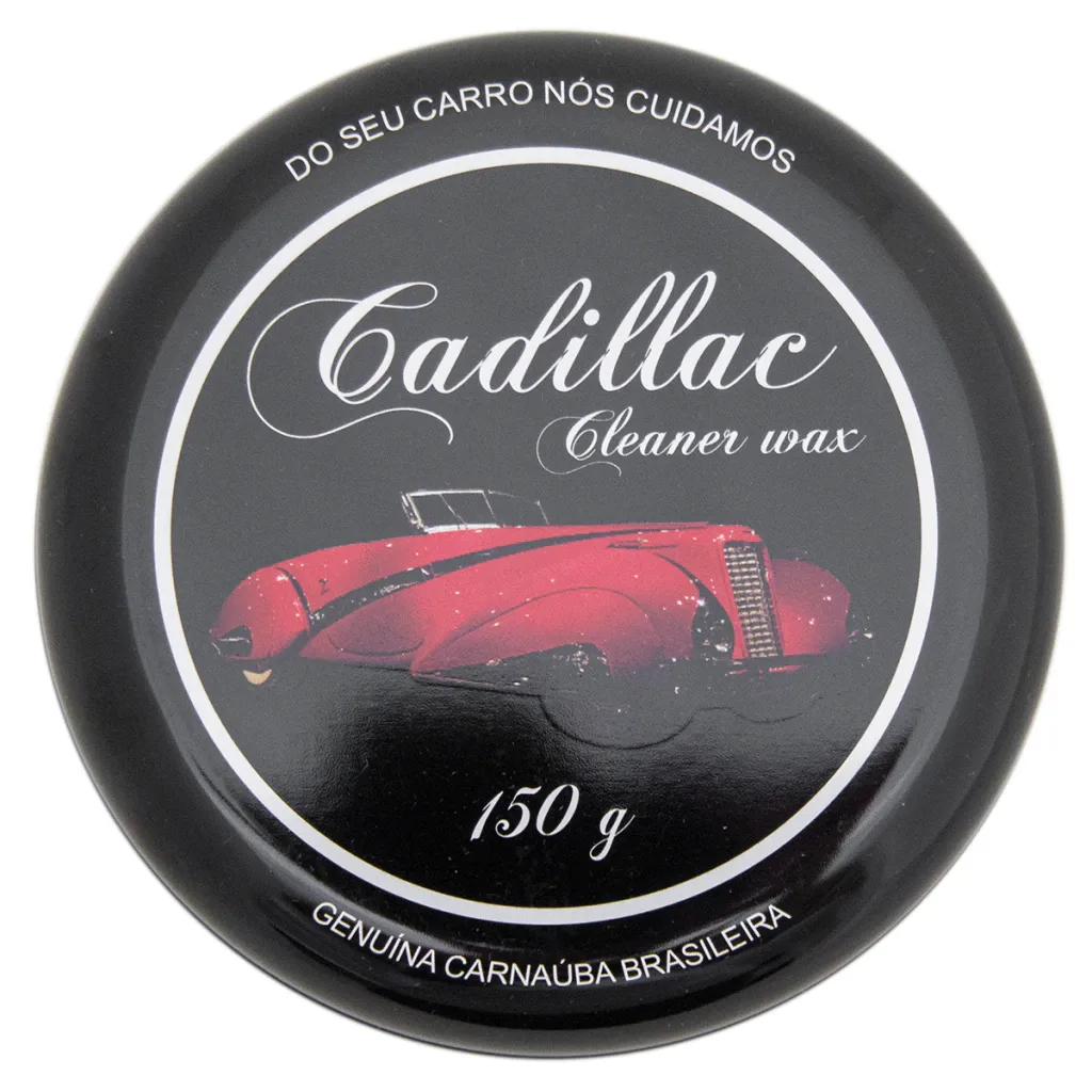 Cera carnaúba Cleaner Wax com aplicador Cadillac (150g) + Flanela 40x40cm — foto 2