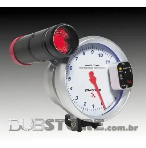 Conta-giros com shift light Metrika (5" com fundo branco)