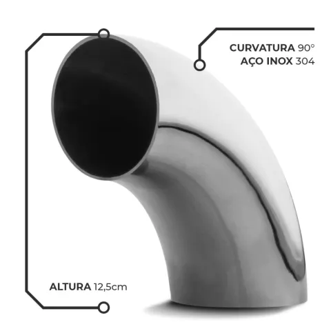 Curva 90° em inox Bärenwald (2,5 polegadas)