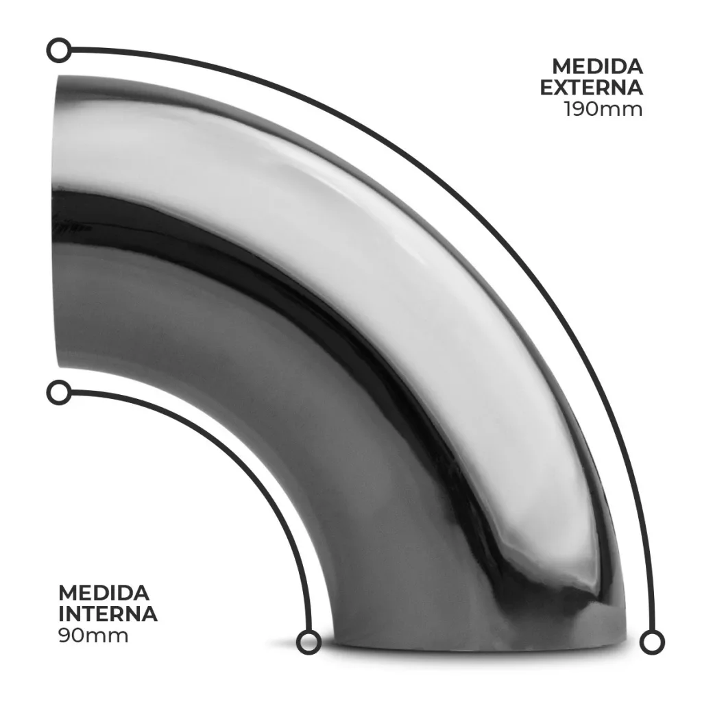Curva 90° em inox Bärenwald (2,5 polegadas) — foto 5