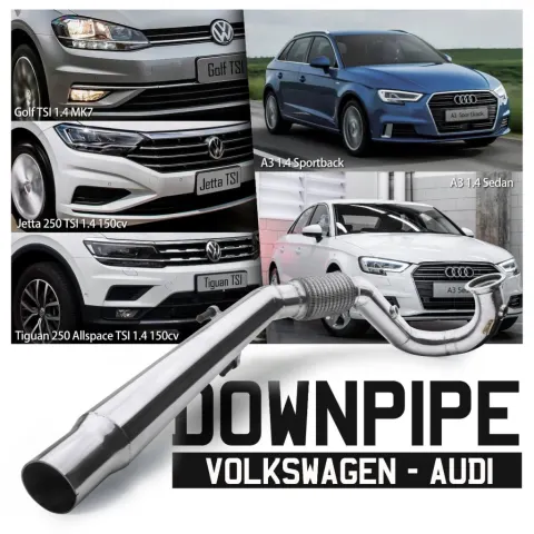 Downpipe Inox 304 Barenwald VW Golf/Audi A3 1.4TSi 140CV