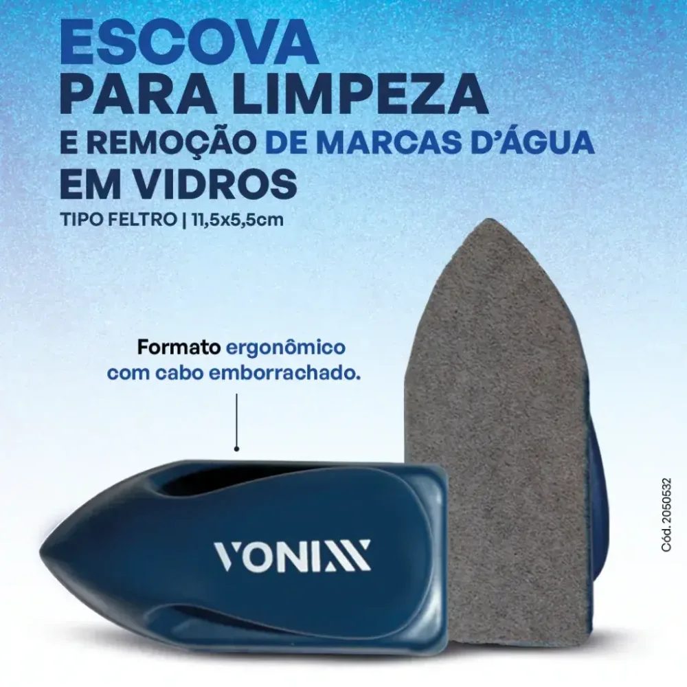 Escova Remoção Marcas d´água Vidros Vonixx 11,5x5,5cm