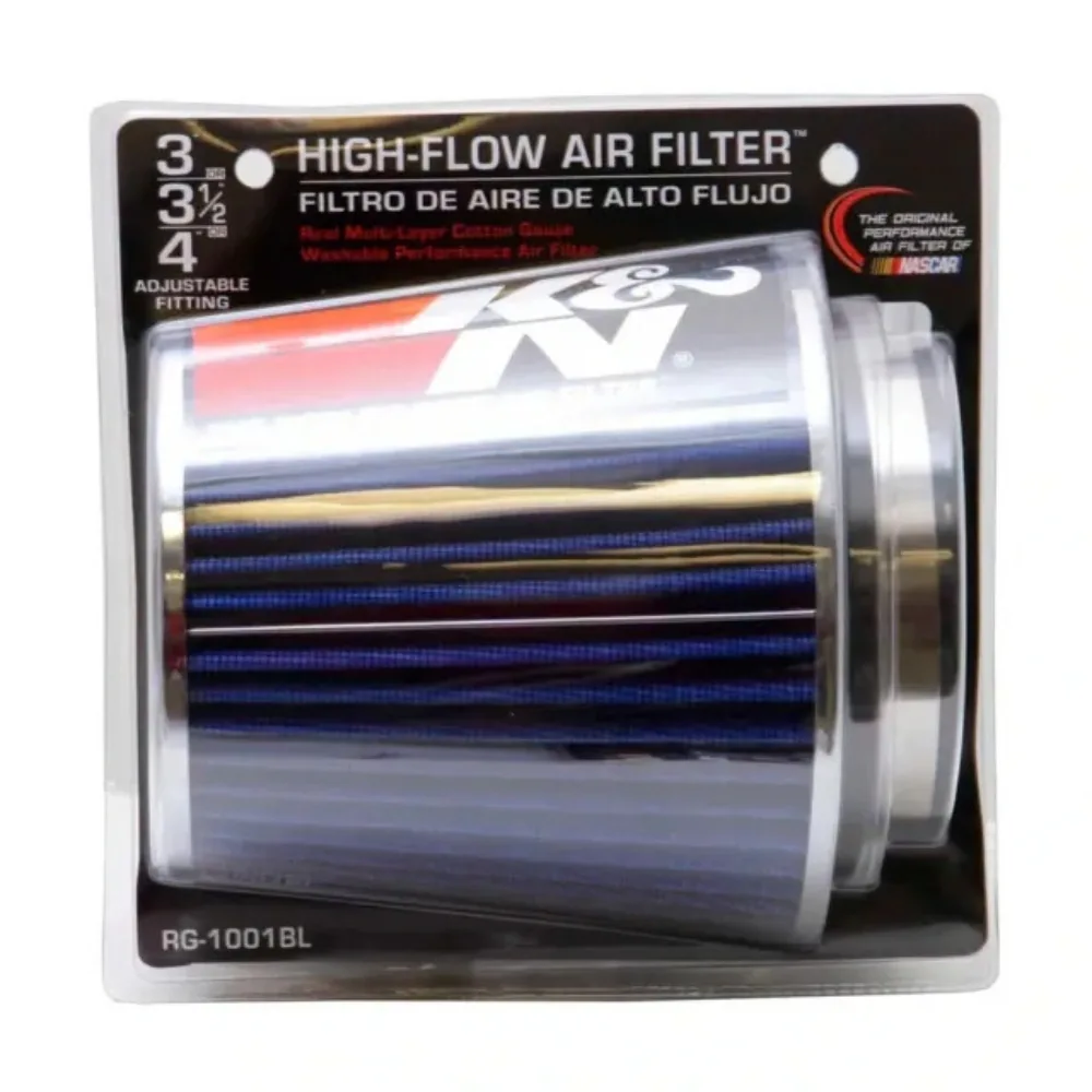 Filtro de ar esportivo K&N cônico duplo fluxo (azul) — foto 5