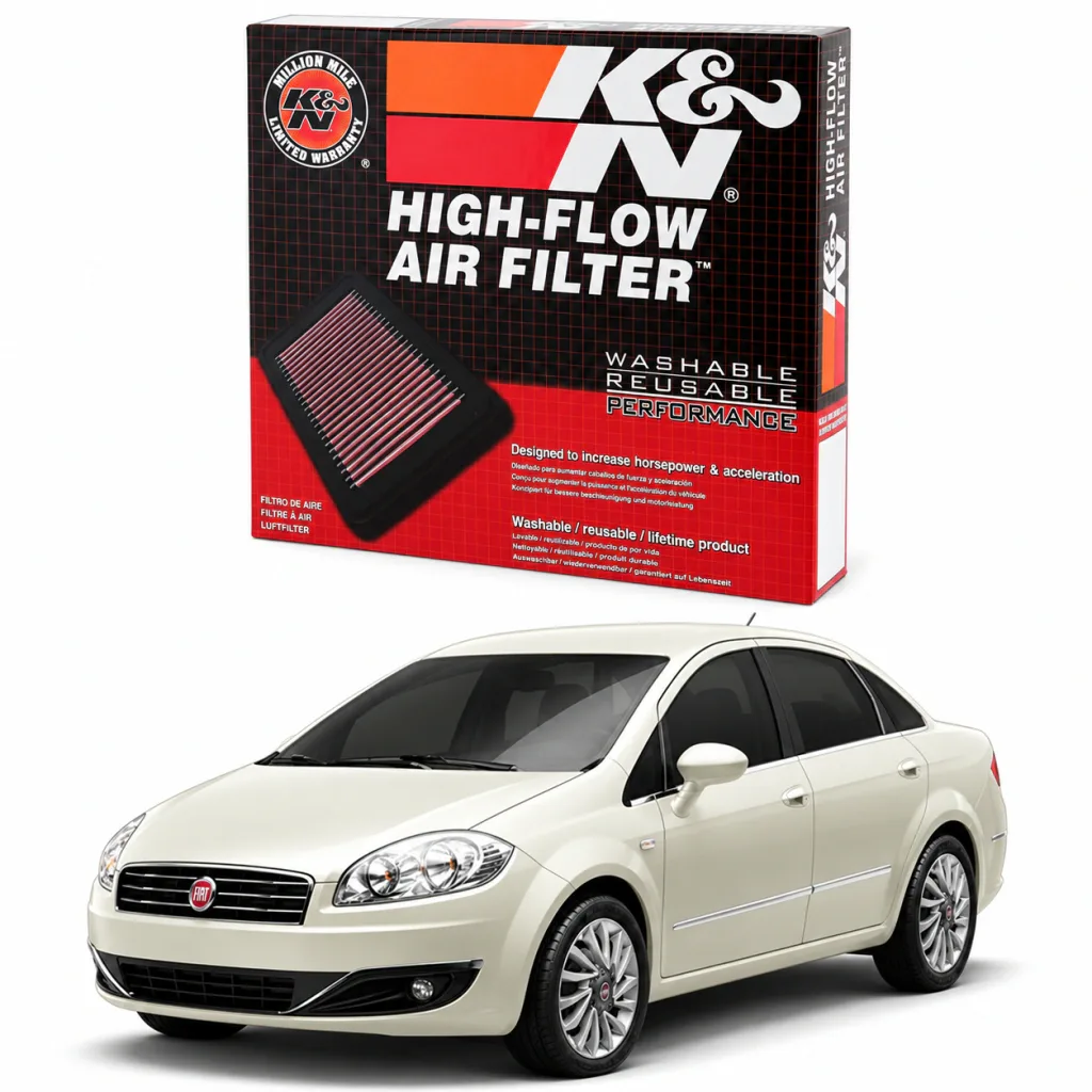 Filtro de ar esportivo K&N inbox Fiat Linea 1.4 T-Jet