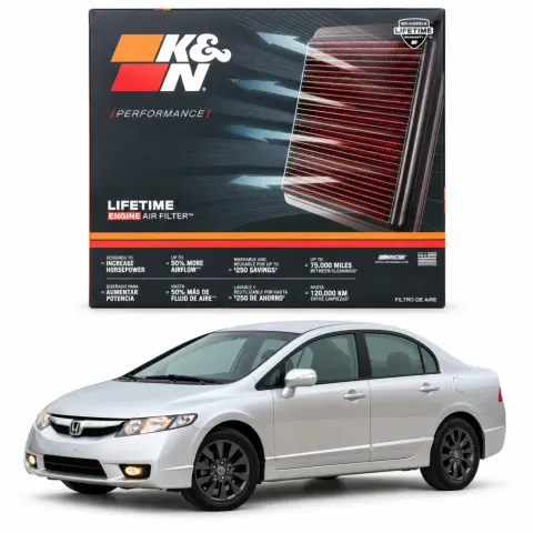 Filtro de ar esportivo K&N inbox Honda Civic 1.8 2011
