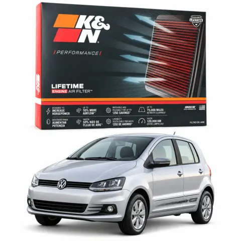 Filtro de ar esportivo K&N inbox Volkswagen Fox 1.6
