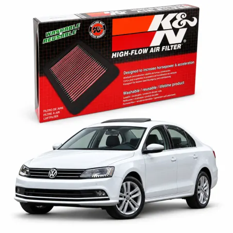 Filtro de ar esportivo K&N inbox Volkswagen Jetta 2.0 TSI 2011+
