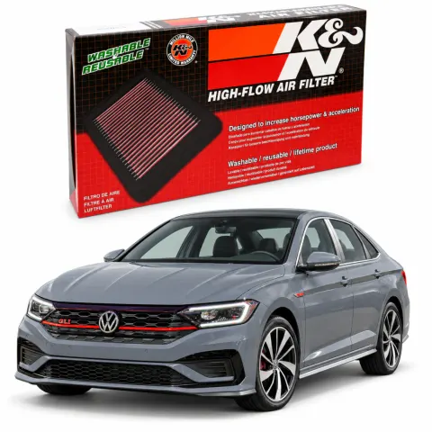 Filtro de ar esportivo K&N inbox Volkswagen Novo Jetta GLI 2.0TSI 2019+