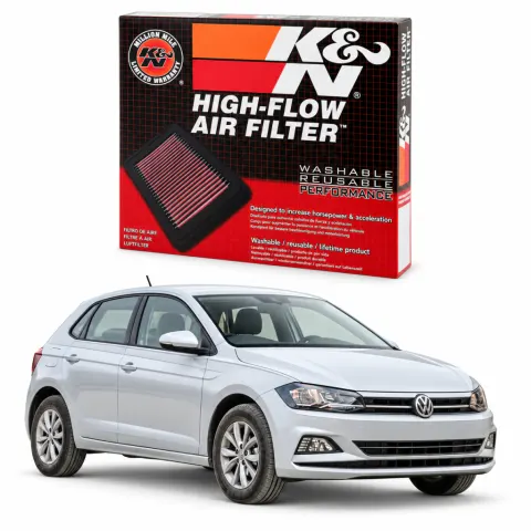Filtro de ar esportivo K&N inbox Volkswagen Polo 1.0 TSi 2017+