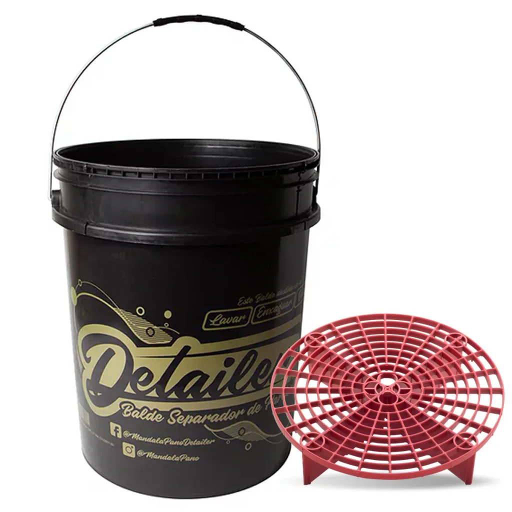 Kit balde para lavagem automotiva com grelha separadora de partículas Detailer (19 litros) — foto 5