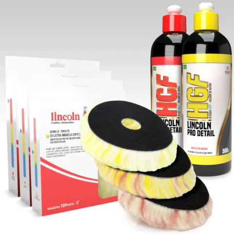 Kit Boinas + Polidor de corte, refino e lustro HCF HGF Lincoln