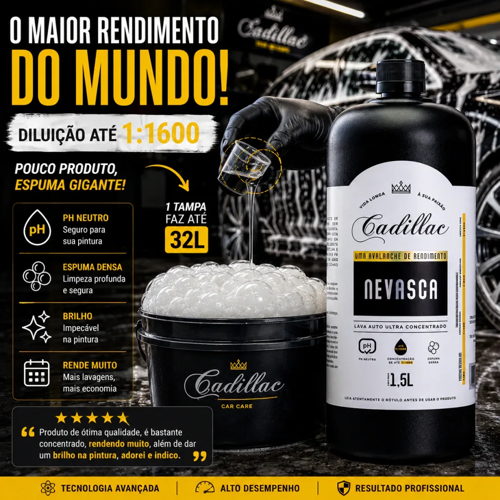 Kit com 8 Shampoo Nevasca 1,5L Ultra Concentrado 1:1600 Cadillac — foto 5