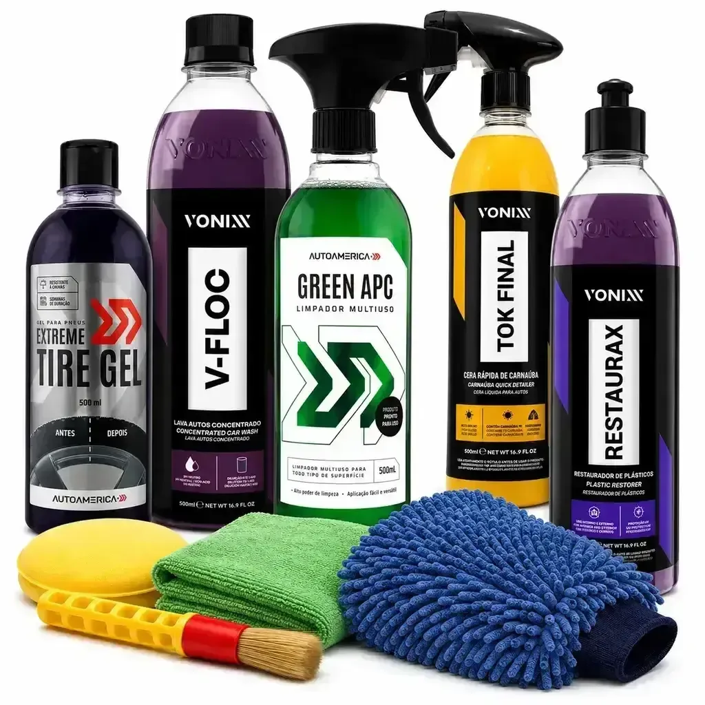Kit Cuidado Automotivo Entusiasta (9 itens)