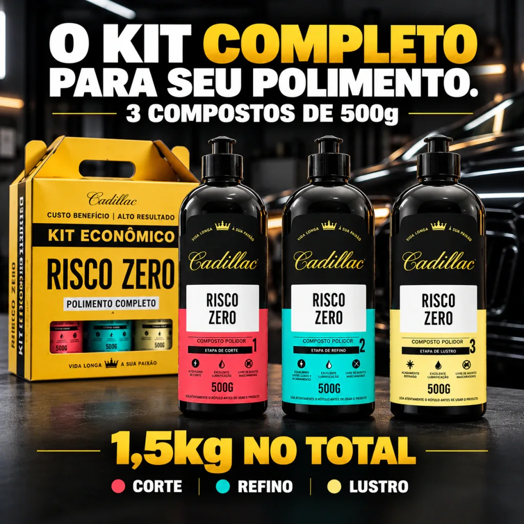 Kit Econômico Risco Zero Cadillac - 3 Etapas Corte Refino Lustro — foto 5
