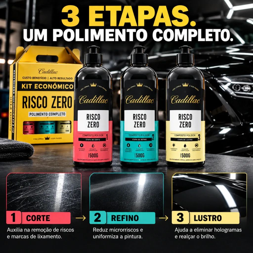 Kit Econômico Risco Zero Cadillac - 3 Etapas Corte Refino Lustro — foto 6
