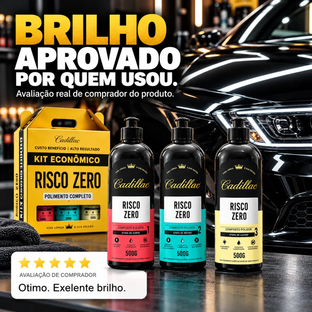 Kit Econômico Risco Zero Cadillac - 3 Etapas Corte Refino Lustro — foto 7