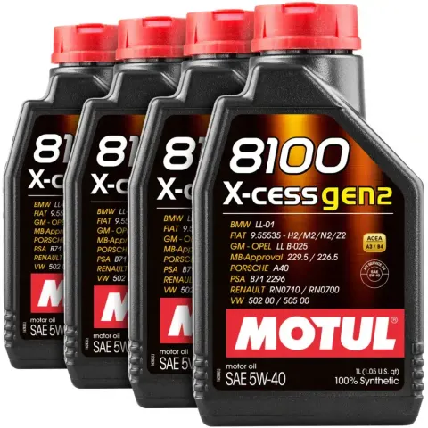 Kit óleo para motor Motul 8100 X-CESS GEN2 5W40 (4 litros)