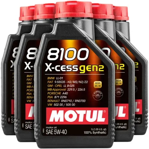 Kit óleo para motor Motul 8100 X-CESS GEN2 5W40 (5 litros)