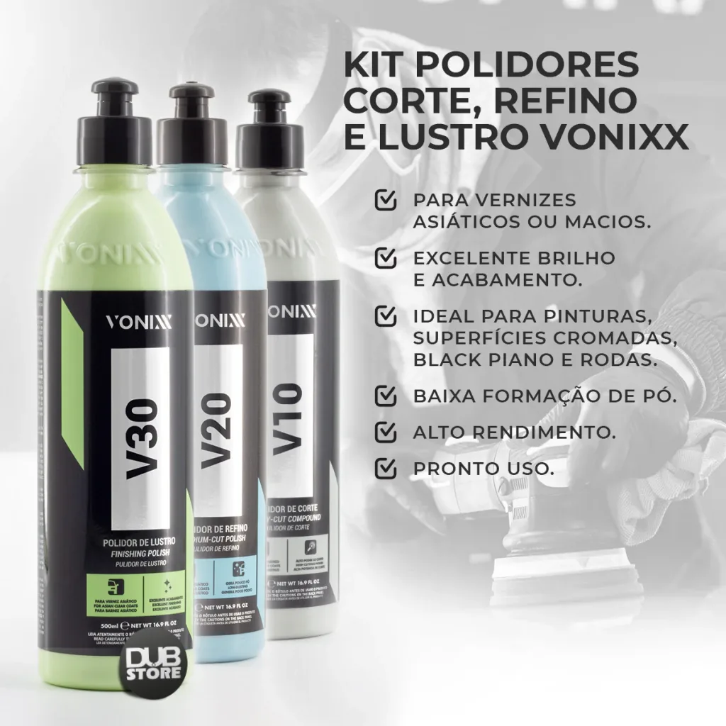 Kit Polidores Corte, Refino e Lustro Vonixx — foto 5