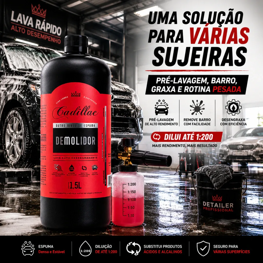 Kit Shampoo Automotivo Demolidor Cadillac 1,5 litro + Borrifador Speed Clean Kers — foto 7
