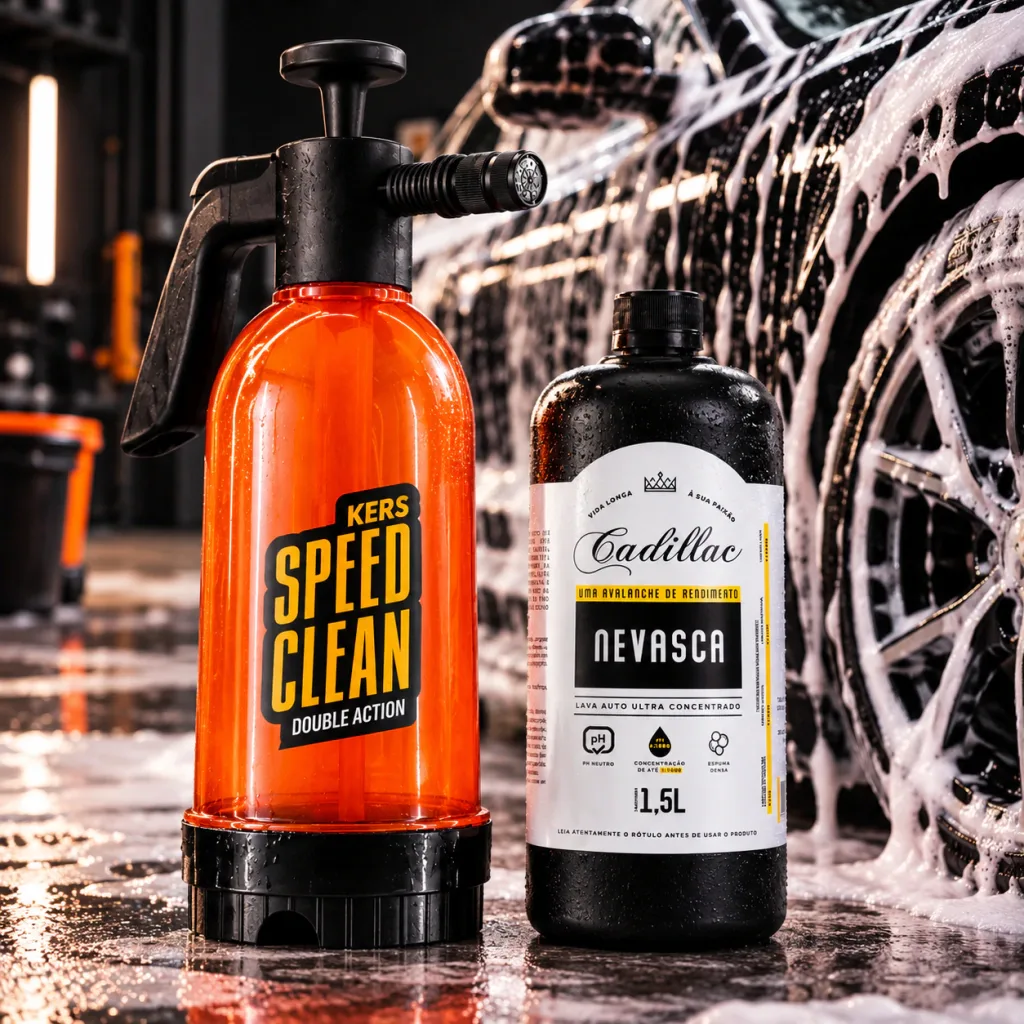 Kit Shampoo Automotivo Nevasca Cadillac 1,5 litro + Borrifador Speed Clean Kers