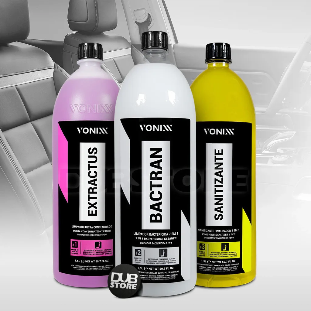 Kit Sistema VSC Higienização de Estofados e Carpets Vonixx (1,5 litro cada)
