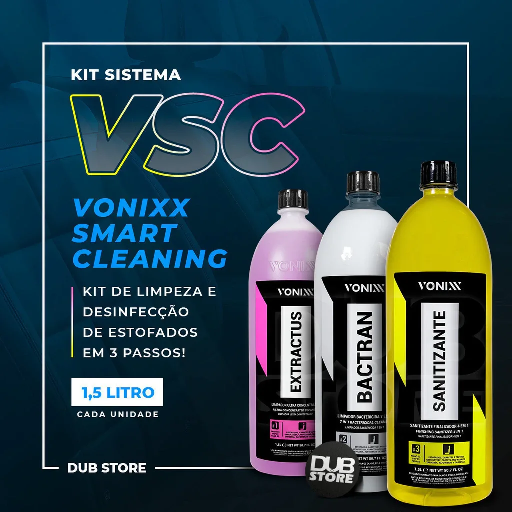 Kit Sistema VSC Higienização de Estofados e Carpets Vonixx (1,5 litro cada) — foto 3