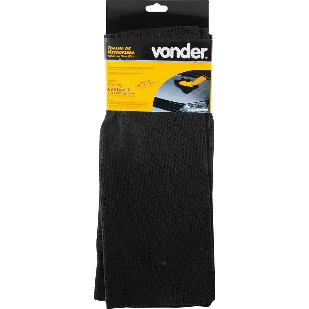 Kit toalhas de microfibra 200GSM Vonder (30X40cm) (5 unidades) — foto 2