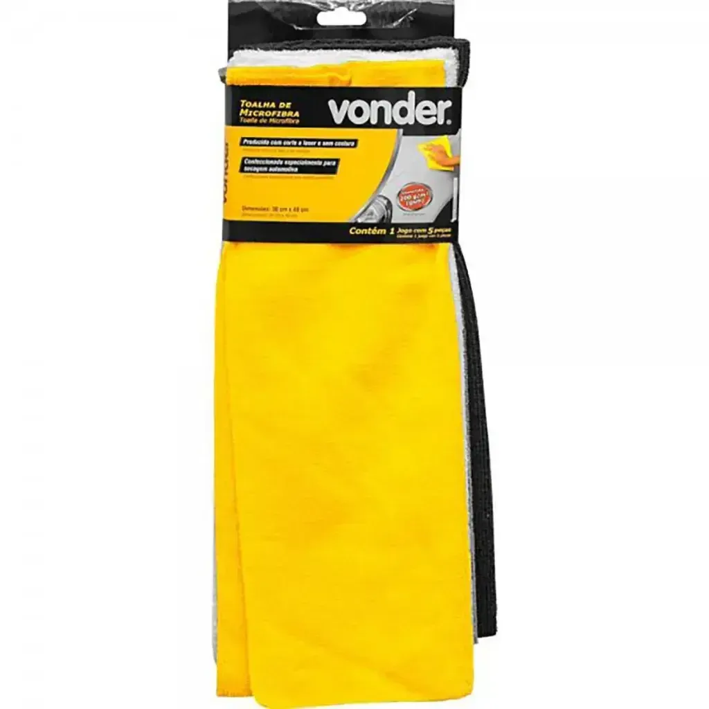 Kit toalhas de microfibra 200GSM Vonder (30X40cm) (5 unidades) — foto 2