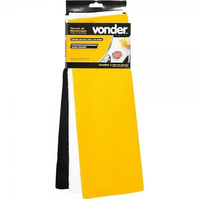 Kit toalhas de microfibra supermacia 350GSM Vonder (40X40cm) (3 unidades) — foto 5