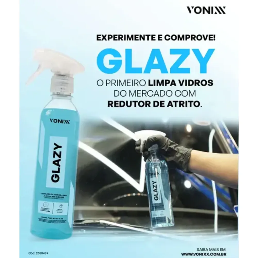 Limpa vidros 4 em 1 Glazy Vonixx (500ml) — foto 2