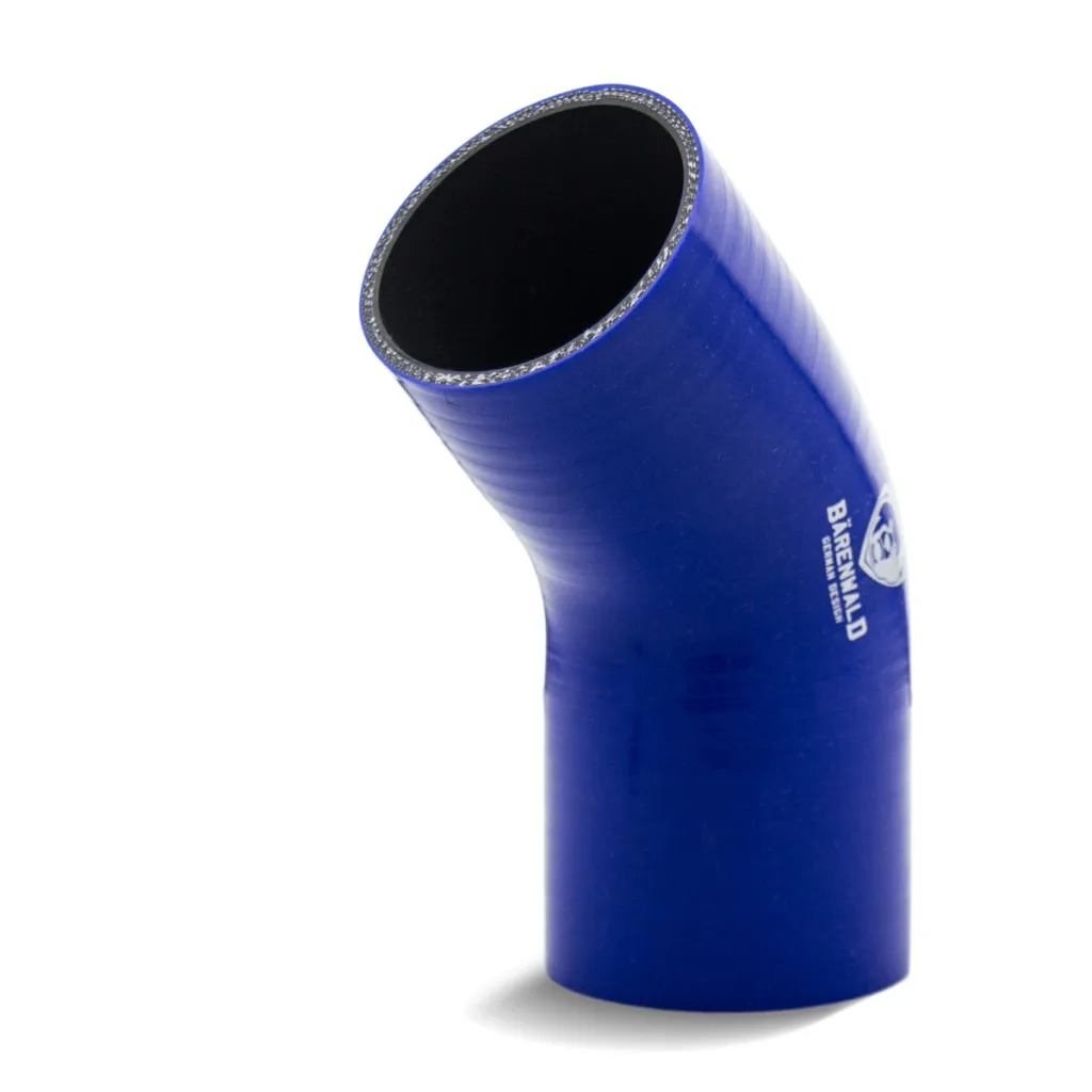 Mangote de silicone curvo 45° 3" (76mm) x 100mm x 100mm Bärenwald azul — foto 3