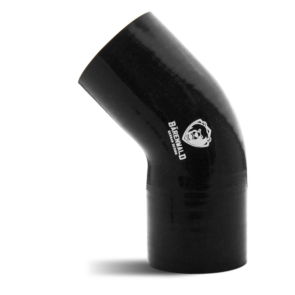 Mangote de silicone curvo 45° 3" (76mm) x 100mm x 100mm Bärenwald preto