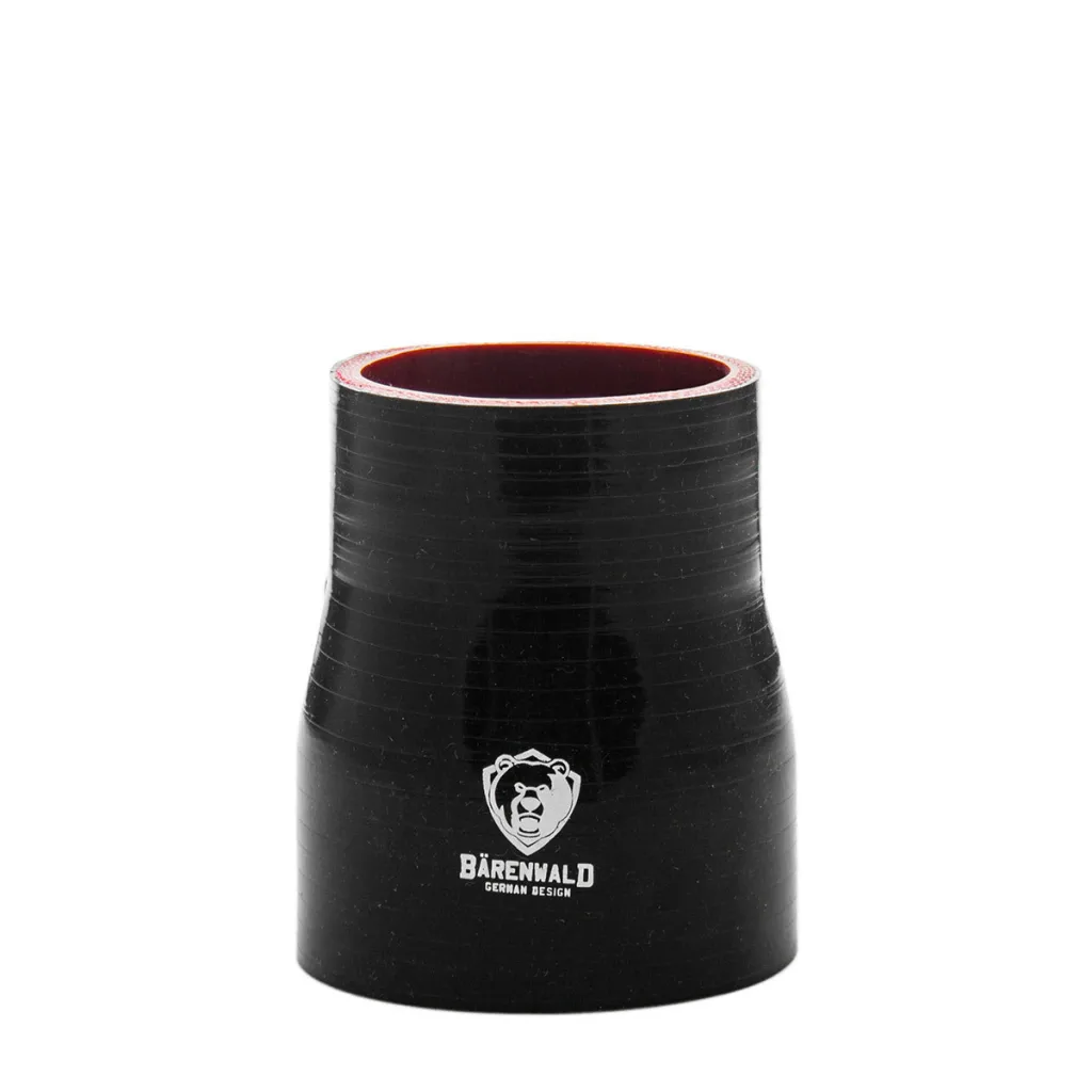 Mangote de silicone redutor 3" para 2,5" (76mm para 63mm) x 100mm Bärenwald preto — foto 2