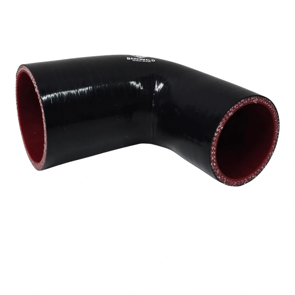 Mangote de silicone redutor curvo 90° 2,5" para 2" (63mm para 51mm) x 100mm Bärenwald preto — foto 3