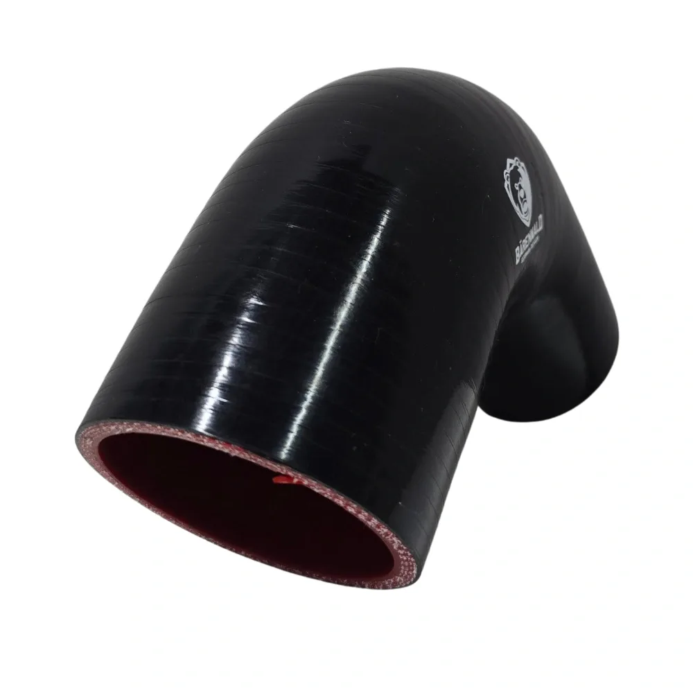 Mangote de silicone redutor curvo 90° 2,5" para 2" (63mm para 51mm) x 100mm Bärenwald preto — foto 4