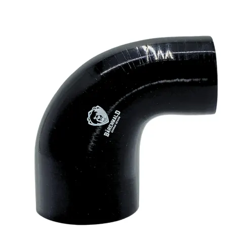 Mangote de silicone redutor curvo 90° 3" para 2" (76mm para 51mm) x 100mm Bärenwald preto