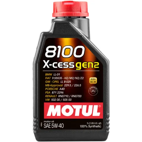 Óleo para motor Motul 8100 X-CESS GEN2 5W40 (1 litro)