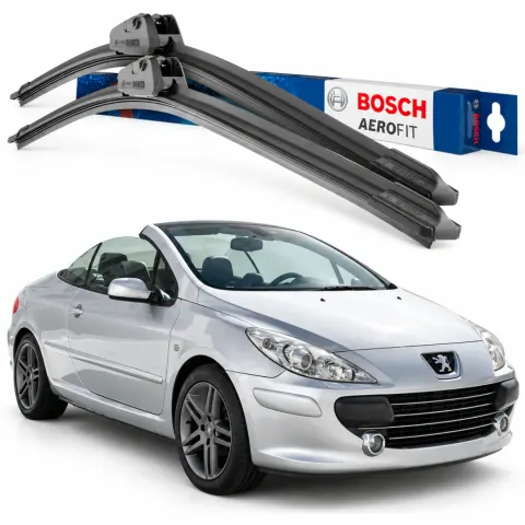 Par palhetas limpadoras de para-brisa 307 CC 2003 a 2005 Aerotwin Bosch (28" / 24")