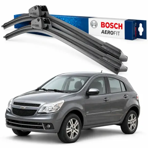 Par palhetas limpadoras de para-brisa Chevrolet Agile 2009 a 2011 Aerofit Bosch (22" / 18")