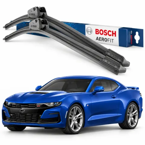 Par palhetas limpadoras de para-brisa Chevrolet Camaro 2018+ Aerofit Bosch (22" / 22")