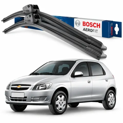 Par palhetas limpadoras de para-brisa Chevrolet Celta Aerofit Bosch (18" / 18")