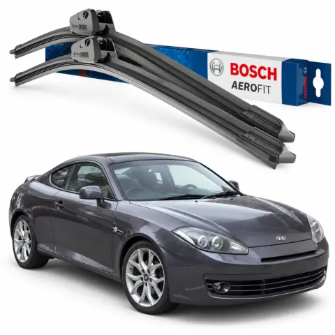 Par palhetas limpadoras de para-brisa Hyundai Coupé 1996 a 2009 Aerofit Bosch (22" / 18")