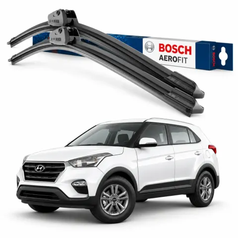 Par palhetas limpadoras de para-brisa Hyundai Creta 2016 a 2020 Aerofit Bosch (26" / 16")