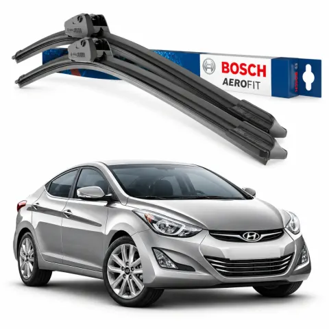 Par palhetas limpadoras de para-brisa Hyundai Elantra 2011 a 2016 Aerofit Bosch (26" / 14")