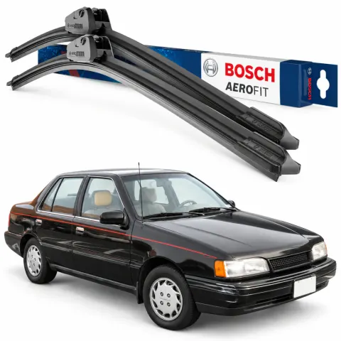 Par palhetas limpadoras de para-brisa Hyundai Excel 1989 a 1994 Aerofit Bosch (18" / 18")