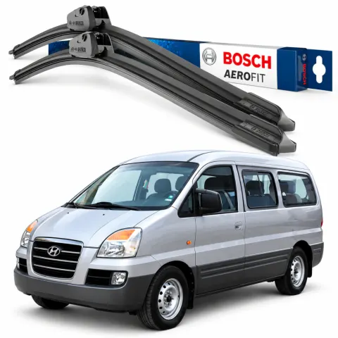 Par palhetas limpadoras de para-brisa Hyundai H1 1997 a 2007 Aerofit Bosch (26" / 20")